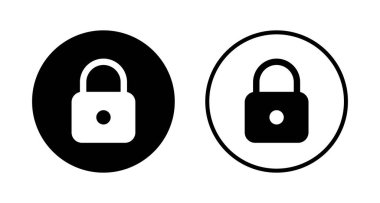 Simge logo tasarımını kilitle. Asma kilit işareti ve sembol. Şifreleme simgesi. Güvenlik sembolü