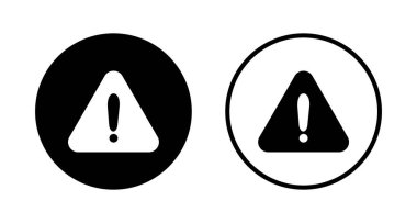 Ünlem tehlike simgesi logosu tasarımı. Dikkat işareti ve sembol. Dikkat işareti