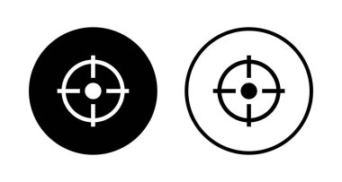 Hedef simge logosu tasarımı. hedef simge vektörü. hedef pazarlama işareti ve sembol