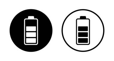 Batarya simgesi logosu tasarımı. Şarj işareti. pil şarj seviyesi