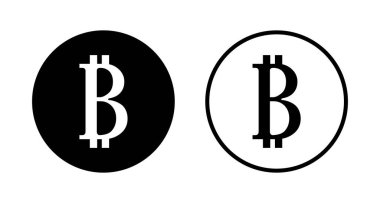 Bitcoin simge logosu tasarımı. Bitcoin işareti ve sembol. ödeme sembolü. şifreleme para birimi logosu