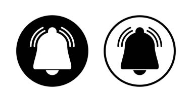 Bell simgesi logosu tasarımı. Web sitesi tasarımı için uyarı işareti ve sembol