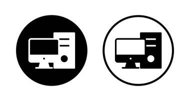 Bilgisayar simgesi logosu tasarımı. bilgisayar izleme işareti ve simgesi