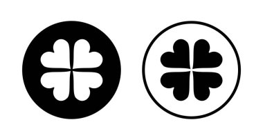 Yonca simgesi logosu tasarımı. Yonca işareti ve sembol. dört yapraklı yonca simgesi.