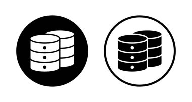 Veritabanı simgesi logo tasarımı. veritabanı işareti ve sembolü