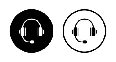 Kulaklık simgesi logosu tasarımı. İmza ve sembol.