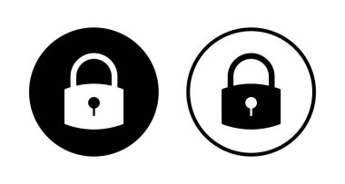 Simge logo tasarımını kilitle. Asma kilit işareti ve sembol. Şifreleme simgesi. Güvenlik sembolü