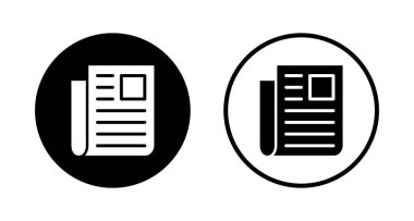 Gazete simgesi logosu tasarımı. Haber kağıdı işareti ve sembolize