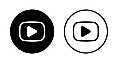 Simge logosu tasarımını oynat. Düğme işareti ve sembolü çal