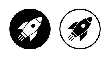 Roket ikon logosu tasarımı. Başlangıç işareti ve sembol. roket fırlatma simgesi