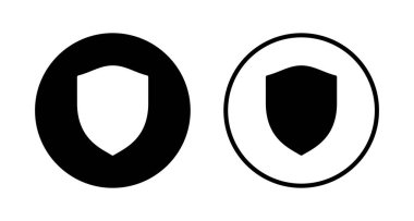 Kalkan simgesi logosu tasarımı. Koruma ikonu. Güvenlik işareti ve sembol
