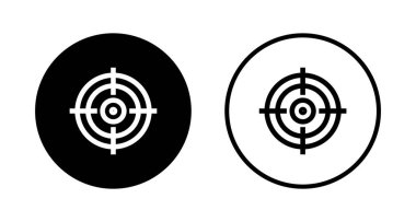 Hedef simge logosu tasarımı. hedef simge vektörü. hedef pazarlama işareti ve sembol