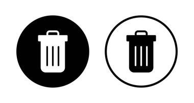 Çöp simgesi logosu tasarımı. Çöp kutusu simgesi. İşareti ve sembolü sil.