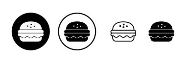 Burger ikon logo tasarımı. Hamburger ve sembol. hamburger