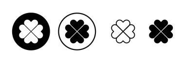 Yonca simgesi logosu tasarımı. Yonca işareti ve sembol. dört yapraklı yonca simgesi.