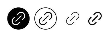 Bağlantı simgesi logosu tasarımı. Hiper bağlantı zinciri işareti ve sembolü