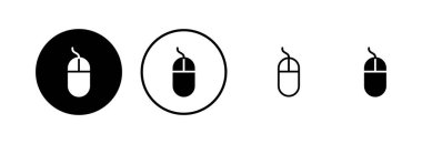 Fare simgesi logosu tasarımı. Tıklama işareti ve sembol. işaretleyici simgesi vektörü.