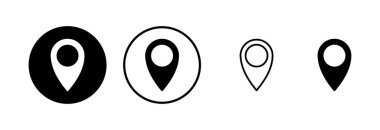 Pin simgesi logo tasarımı. Yer işareti ve sembol. hedef simgesi. harita iğnesi