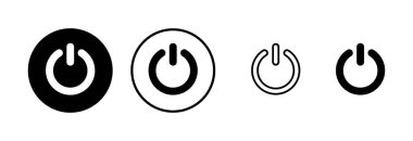 Güç simgesi logosu tasarımı. Güç Anahtarı işareti ve sembolü. Elektrik gücü.