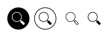 Arama simgesi logosu tasarımı. Büyüteç işareti ve sembolü ara