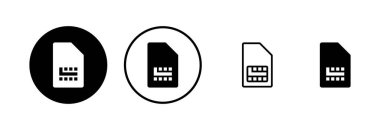 Sim kart simgesi logo tasarımı. çift sim kart işareti ve sembol