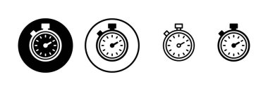 Kronometre simgesi logosu tasarımı. Zamanlayıcı işareti ve sembol. Geri sayım simgesi. Zaman Dönemi
