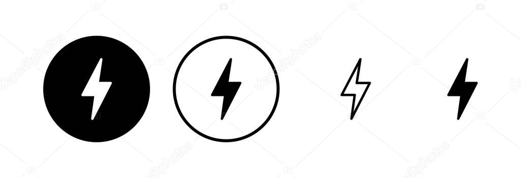 Lightning icon logo design. electric sign and symbol. power icon. energy sign