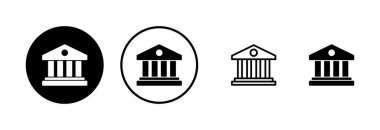 Banka simgesi logosu tasarımı. Banka işareti ve sembol, müze, üniversite