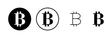 Bitcoin simge logosu tasarımı. Bitcoin işareti ve sembol. ödeme sembolü. şifreleme para birimi logosu