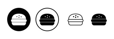 Burger ikon logo tasarımı. Hamburger ve sembol. hamburger