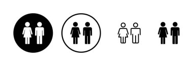 Erkek ve kadın simge logosu tasarımı. Erkek ve dişi işareti ve sembol. Kızlar ve oğlanlar