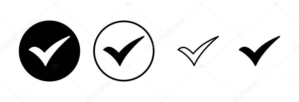 Check mark icon logo design. Tick mark sign and symbol