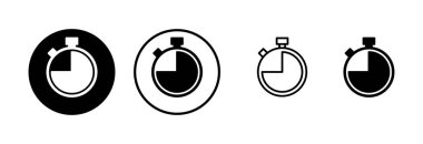 Kronometre simgesi logosu tasarımı. Zamanlayıcı işareti ve sembol. Geri sayım simgesi. Zaman Dönemi