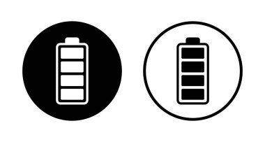 Batarya simgesi logosu tasarımı. Şarj işareti. pil şarj seviyesi