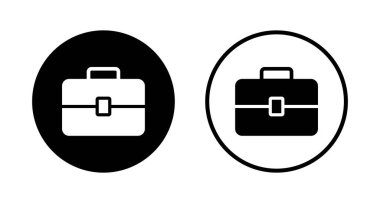 Evrak çantası simgesi logosu tasarımı. Bavul işareti ve sembol. bagaj sembolü.