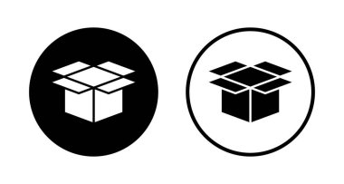 Kutu simgesi logosu tasarımı. kutu işareti ve sembol, paket, paket