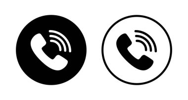 Simge logosu tasarımını ara. Telefon işareti ve sembol. Telefon ikonu. Bizimle irtibata geç 