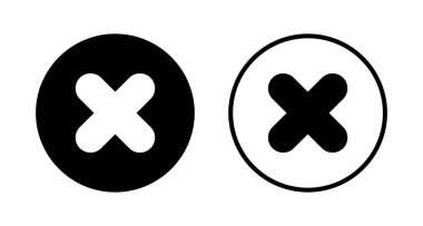 Simge logo tasarımını kapat. İşareti ve sembolü sil. çapraz işaret