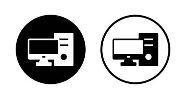 Bilgisayar simgesi logosu tasarımı. bilgisayar izleme işareti ve simgesi