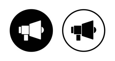 Megafon simgesi logosu tasarımı. Hoparlör işareti ve sembol