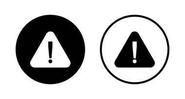 Ünlem tehlike simgesi logosu tasarımı. Dikkat işareti ve sembol. Dikkat işareti
