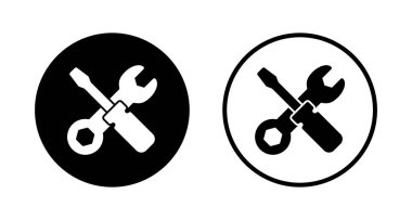 Araç simgesi logo tasarımı. araç işareti ve sembol. Simge ayarlanıyor. İngiliz anahtarı ve tornavida. Servis, onarım
