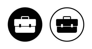 Evrak çantası simgesi logosu tasarımı. Bavul işareti ve sembol. bagaj sembolü.