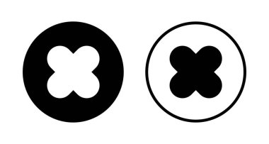 Simge logo tasarımını kapat. İşareti ve sembolü sil. çapraz işaret