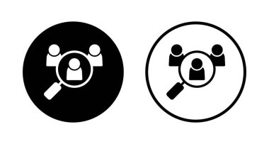 Simge logosu tasarımı işe alınıyor. Arama işi boşluk işareti ve sembol. İnsan kaynakları konsepti. İşe alım.