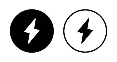 Şimşek simgesi logosu tasarımı. Elektrik işareti ve sembol. Güç simgesi. enerji işareti