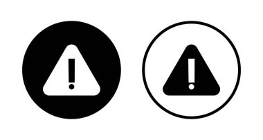 Ünlem tehlike simgesi logosu tasarımı. Dikkat işareti ve sembol. Dikkat işareti
