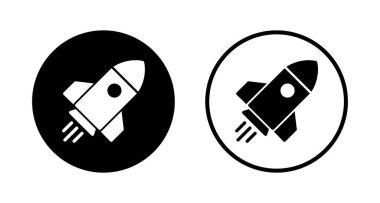 Roket ikon logosu tasarımı. Başlangıç işareti ve sembol. roket fırlatma simgesi