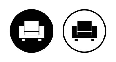 Koltuk simgesi logosu tasarımı. Kanepe işareti ve sembol. mobilya simgesi