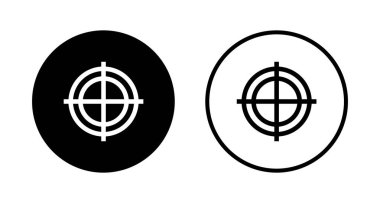 Hedef simge logosu tasarımı. hedef simge vektörü. hedef pazarlama işareti ve sembol
